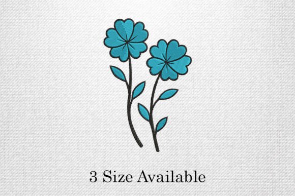 Blue Flower Duo Embroidery Design