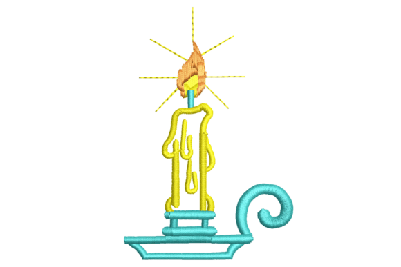 Candle Embroidery Design