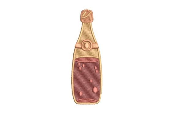 Celebration Champagne Bottle Embroidery Design