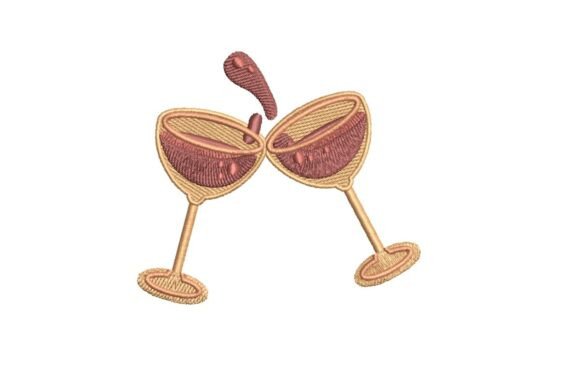 Celebration Wine Toast Embroidery Design