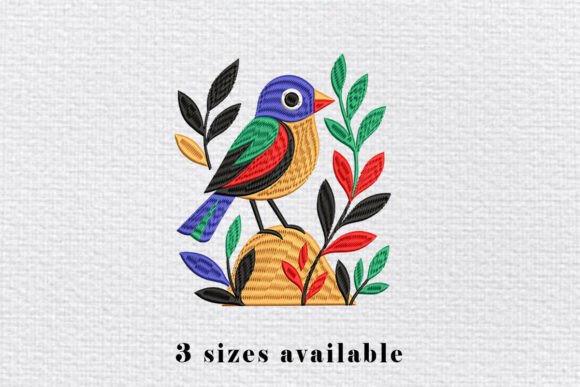 Colorful Bird Embroidery Design File