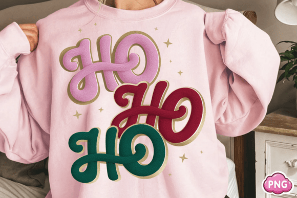 Crochet Ho Ho Ho PNG, Embroidery Santa
