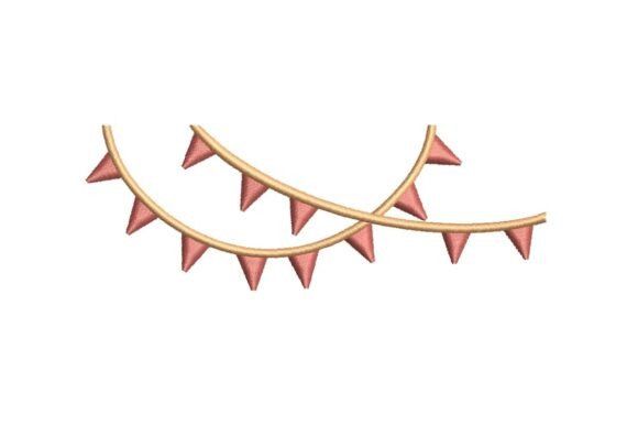 Decorative Party Bunting Embroidery Design