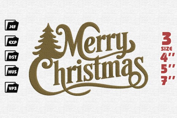 Elegant Merry Christmas with Tree Flourish
