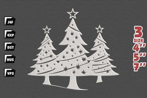 Elegant White Starry Christmas Trees