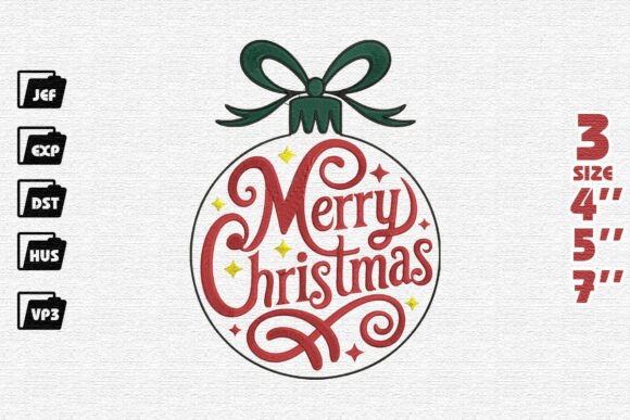 Festive Merry Christmas Typography Ornament