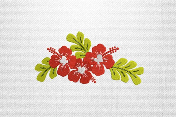 Hibiscus Floral Embroidery Design Set
