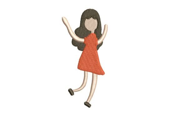 Joyful Dancing Girl Embroidery Design