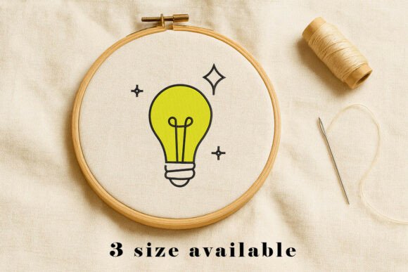 Light Bulb Idea Embroidery Design File