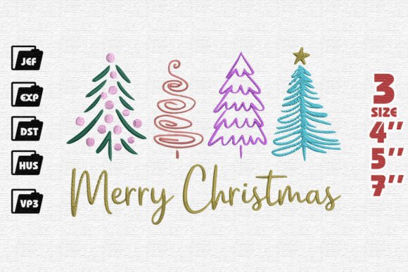 Merry Christmas with Whimsical Trees