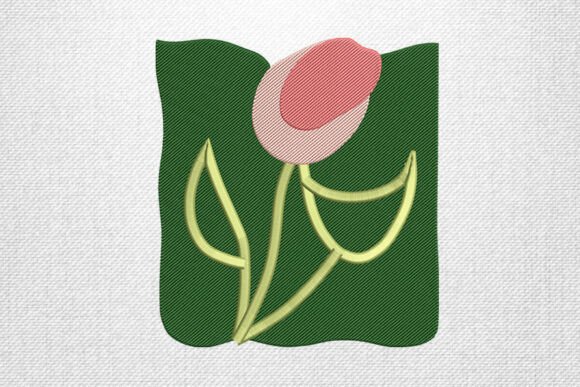 Minimal Tulip Floral Embroidery Art