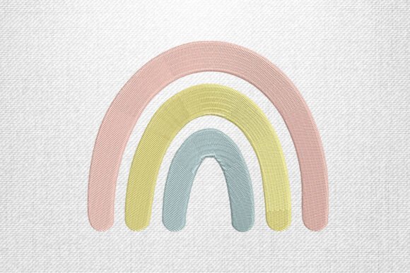 Pastel Minimal Rainbow Embroidery Art