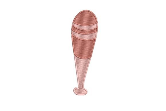 Stylized Baseball Bat Embroidery Design