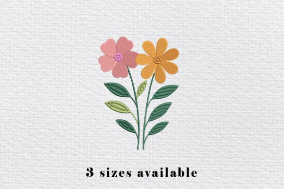 Two Flowers Embroidery Design File