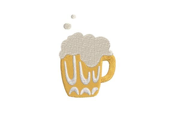 Whimsical Frothy Beer Mug Embroidery Design